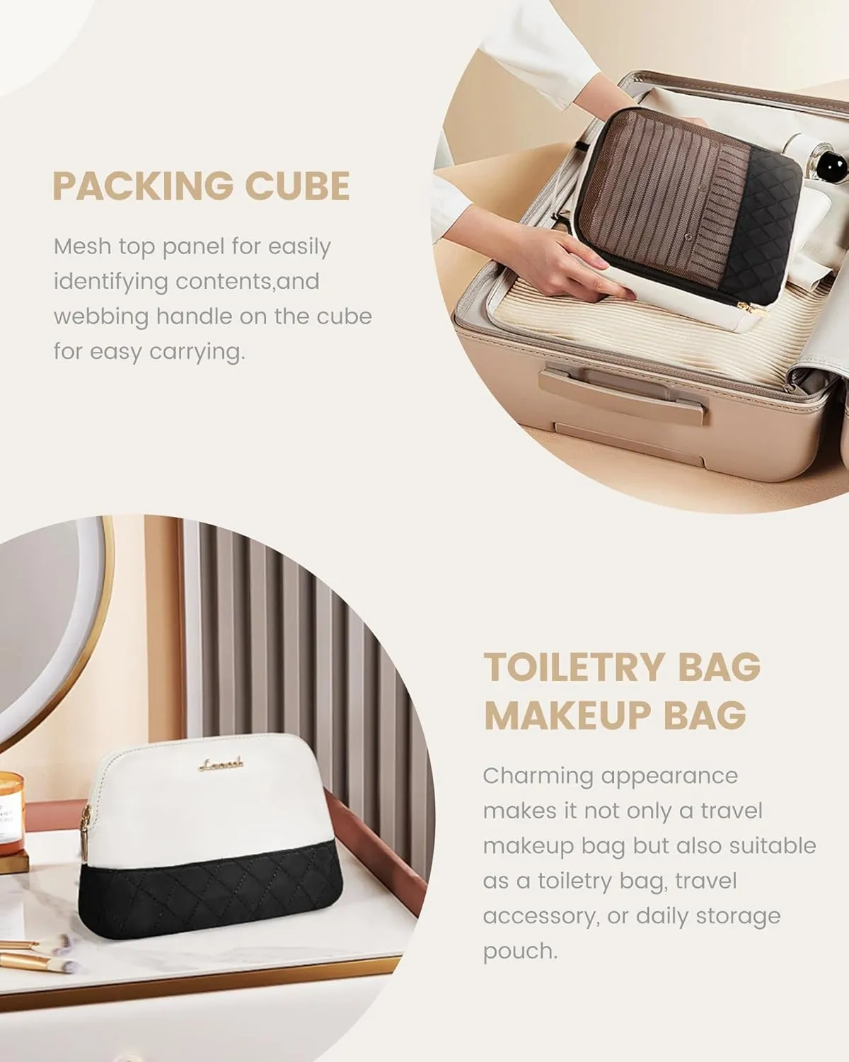 LOVEVOOK Travel Bag,Weekender Bag for Women Travel Duffle Bag with Shoe Compartment,Carry on Overnight Bag with Wet Pocket,Gym Yoga Duffel Bag,Hospital Bags for Labor and Delivery,3 Pcs Set