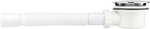 Low Profile Shower Drain, 1.5" Side Outlet Drain Assembly with Perforated Filter, PVC Side Outlet Drain, Flexible Drain 38mm 40mm Dual Purpose Design