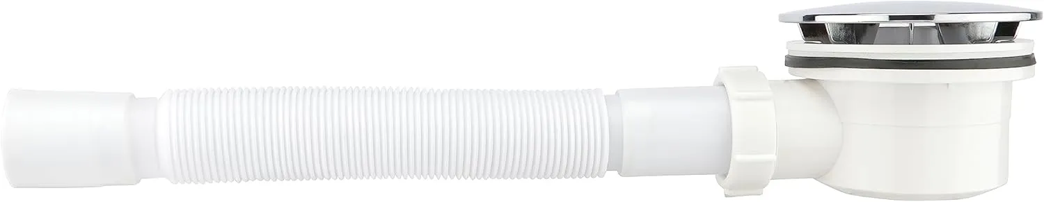 Low Profile Shower Drain, 1.5" Side Outlet Drain Assembly with Perforated Filter, PVC Side Outlet Drain, Flexible Drain 38mm 40mm Dual Purpose Design
