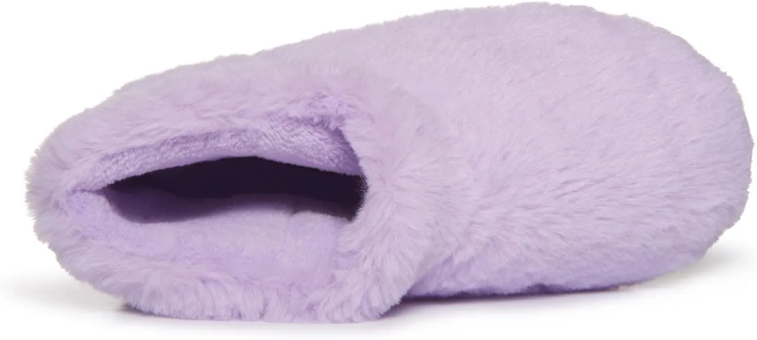 Lucky Brand Girls Plush Bootie Slippers, Fuzzy Rubber Sole Bedroom Slipper Booties, Little Kids Cozy Fluffy House Shoes Boots