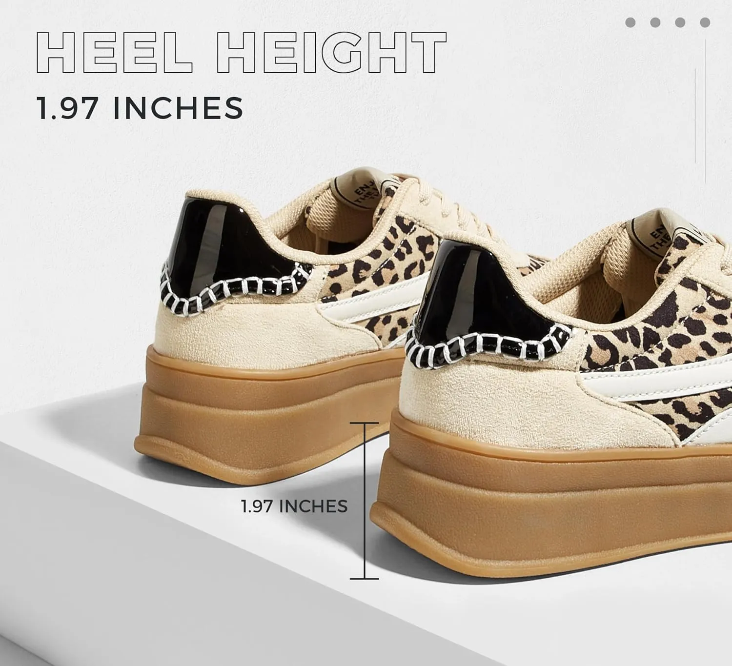 LUCKY STEP Platform Sneakers for Women Fashion Retro Thick Rubber Gum Sole Comfortable Tennis Skate Trainer Classic Walking Shoes Casual Streetwear