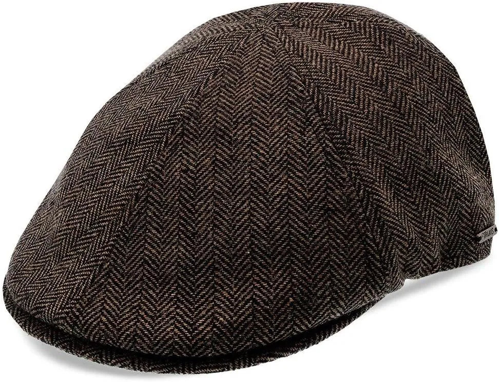 Luxe End Game Duckbill Cap - Wool Blend Classic 6-Panel Design with Comfort Stretch Fit 2 ¼" Brim Featuring Suede Underside
