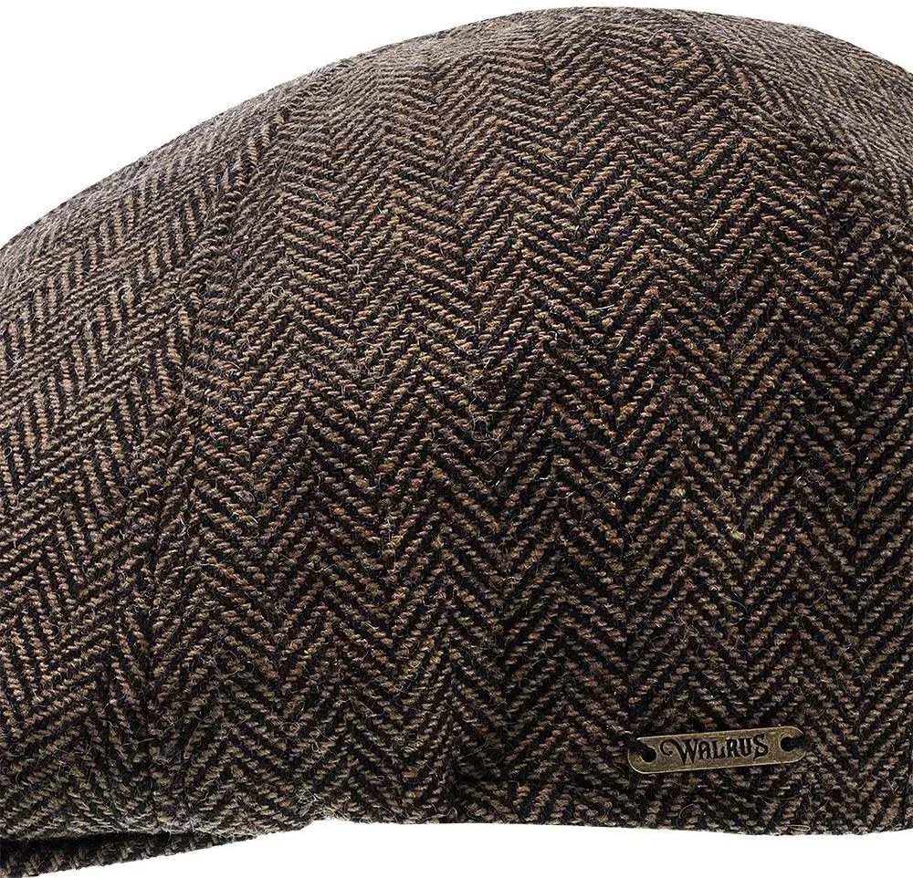 Luxe End Game Duckbill Cap - Wool Blend Classic 6-Panel Design with Comfort Stretch Fit 2 ¼" Brim Featuring Suede Underside