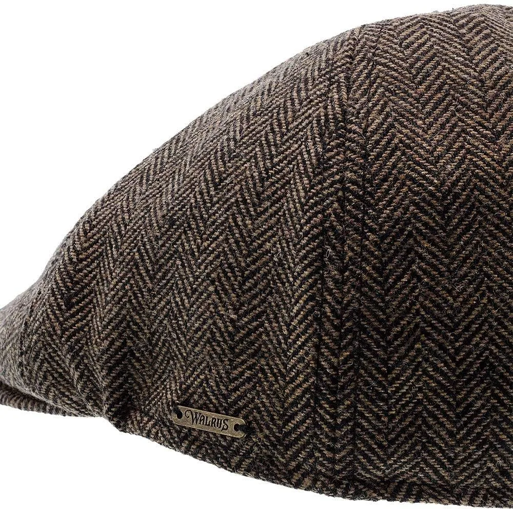 Luxe End Game Duckbill Cap - Wool Blend Classic 6-Panel Design with Comfort Stretch Fit 2 ¼" Brim Featuring Suede Underside