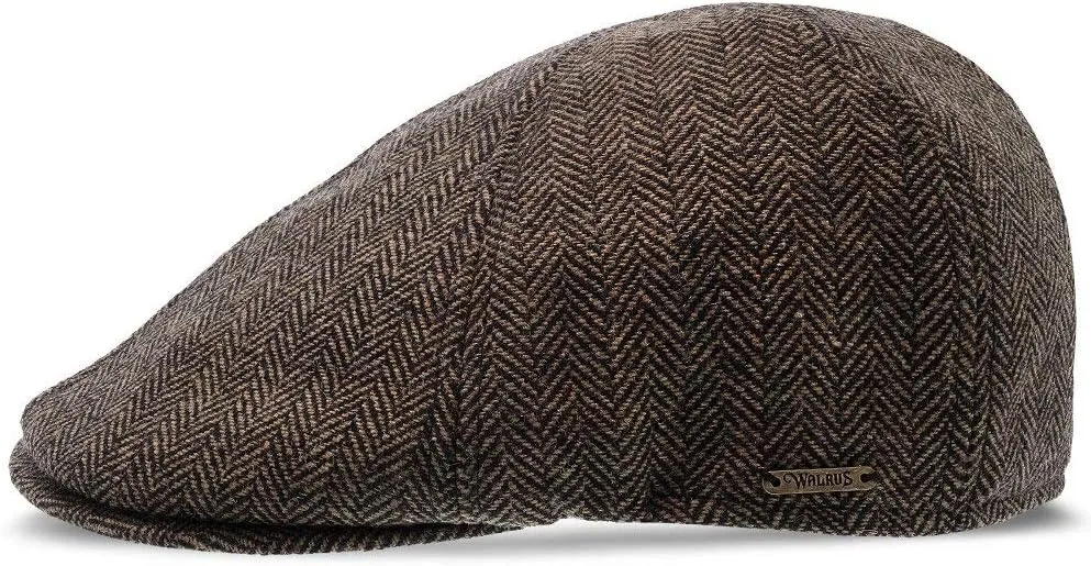 Luxe End Game Duckbill Cap - Wool Blend Classic 6-Panel Design with Comfort Stretch Fit 2 ¼" Brim Featuring Suede Underside