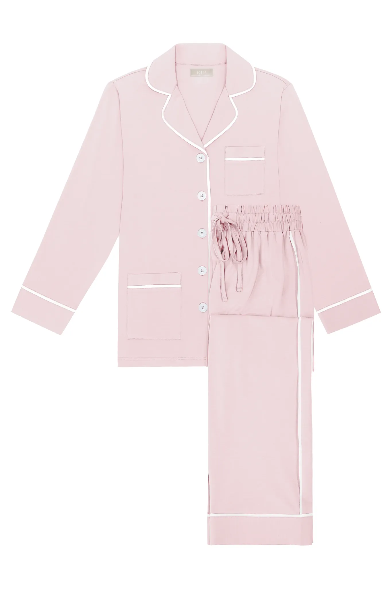 Luxe Stretch Cotton Pajama Set in Pink Peony