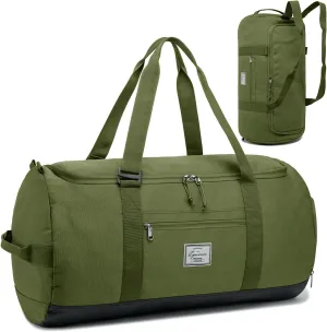 Lyweem 60L Duffle Bag for Men, Large Travel Duffel Bag for Women Lightweight Weekender Overnight Bag with Shoes Compartment Multifunctional Sports Gym Bags, Green