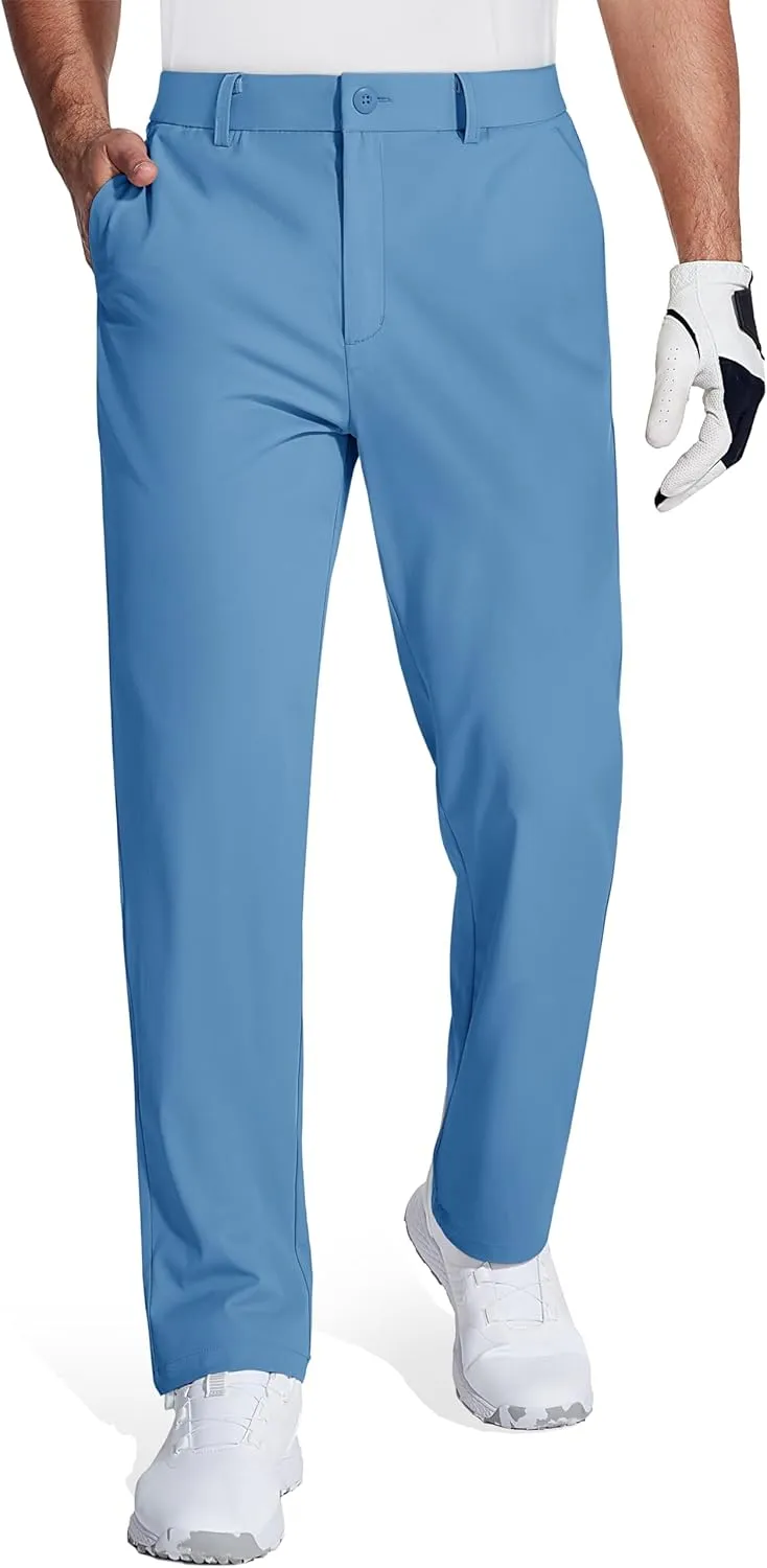 MAGCOMSEN Mens Golf Pants Stretch Dress Pants Quick Dry Water Resistant Lightweight Flat Front Work Pants Moisture Wicking