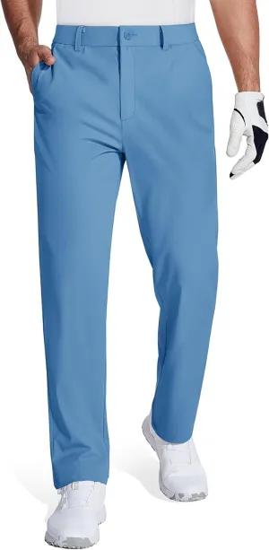 MAGCOMSEN Mens Golf Pants Stretch Dress Pants Quick Dry Water Resistant Lightweight Flat Front Work Pants Moisture Wicking