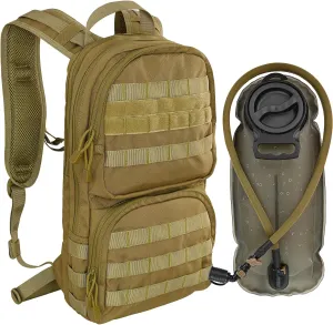 MARCHWAY Tactical Molle Hydration Pack with 3L TPU Water Bladder, Military Backpack for Backpacking, Hiking, Running, Cycling