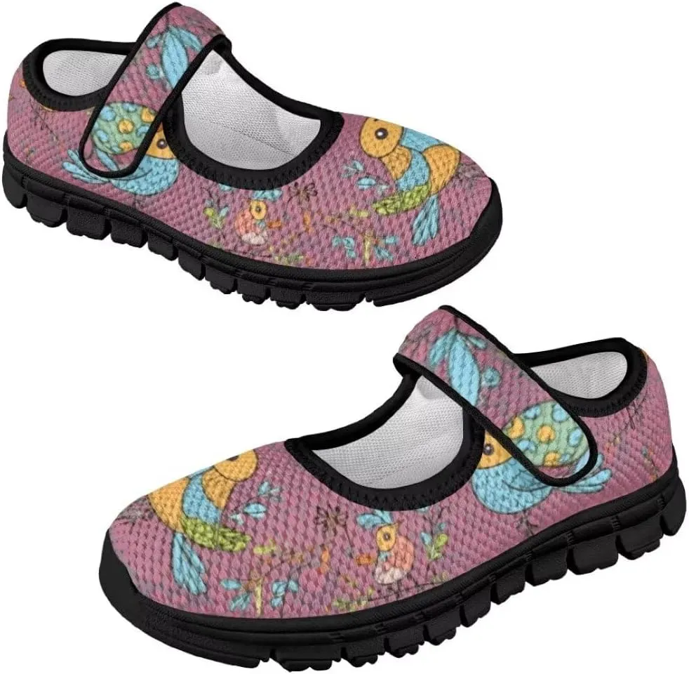 Mary Jane Shoes for Girls Back to School Flats Shoes Toddler Anti-Slip Sneaker with Mesh Upper
