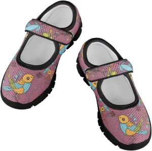 Mary Jane Shoes for Girls Back to School Flats Shoes Toddler Anti-Slip Sneaker with Mesh Upper