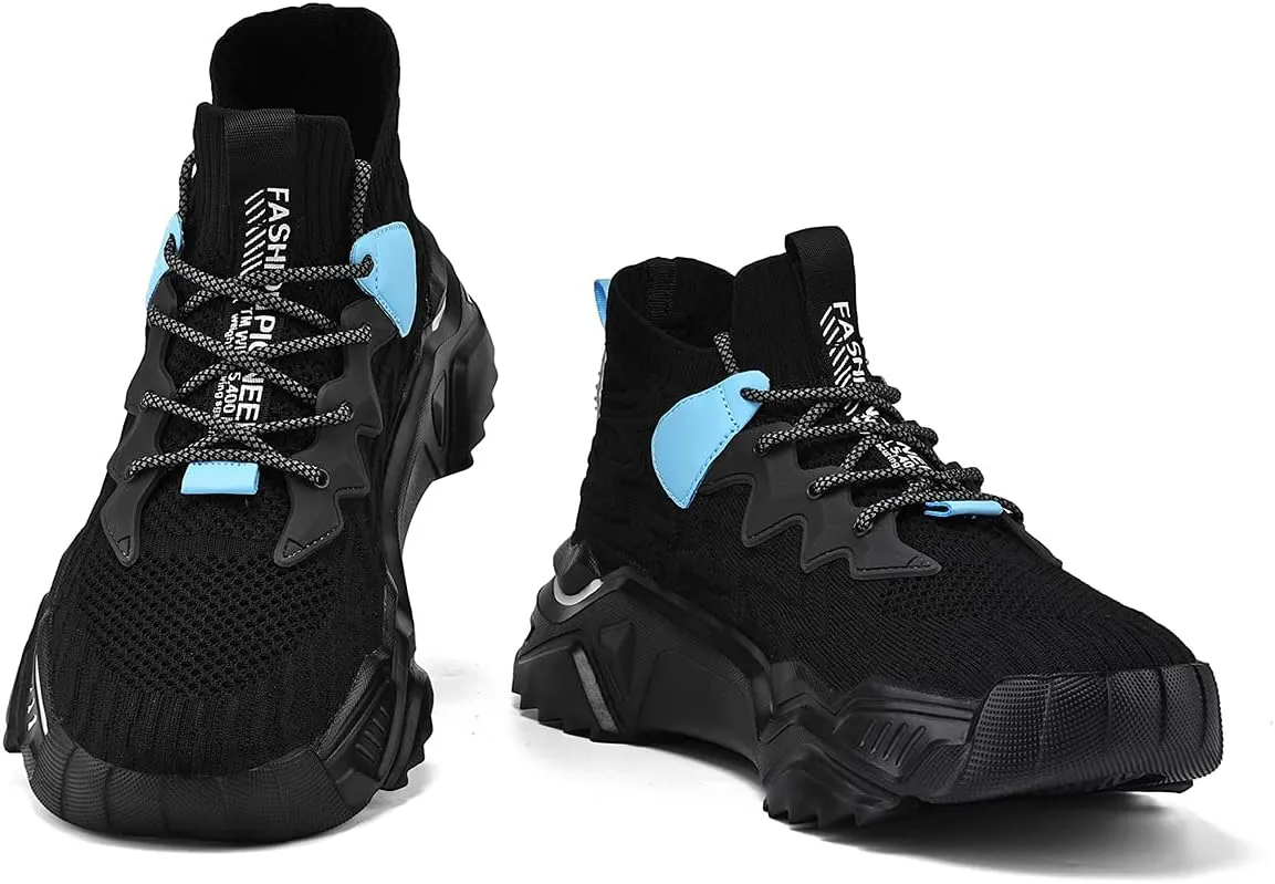 MATRUPLE Mens Fashion Sneakers High Top Casual Shoes Athletic Walking Mesh Comfortable Sports Shoe