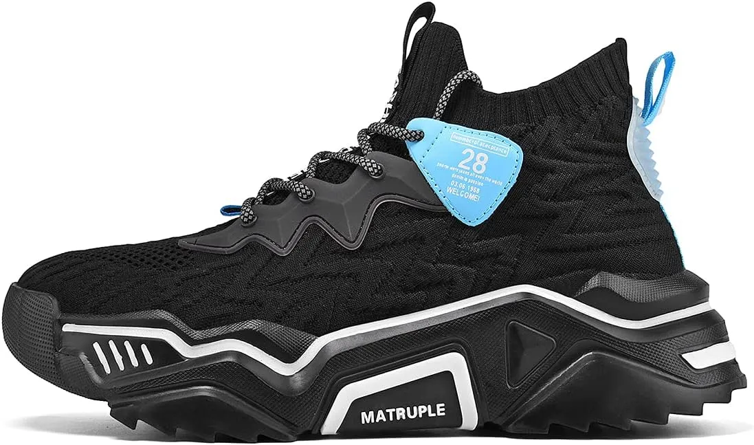MATRUPLE Mens Fashion Sneakers High Top Casual Shoes Athletic Walking Mesh Comfortable Sports Shoe