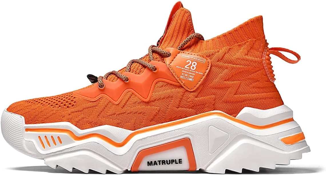 MATRUPLE Mens Fashion Sneakers High Top Casual Shoes Athletic Walking Mesh Comfortable Sports Shoe