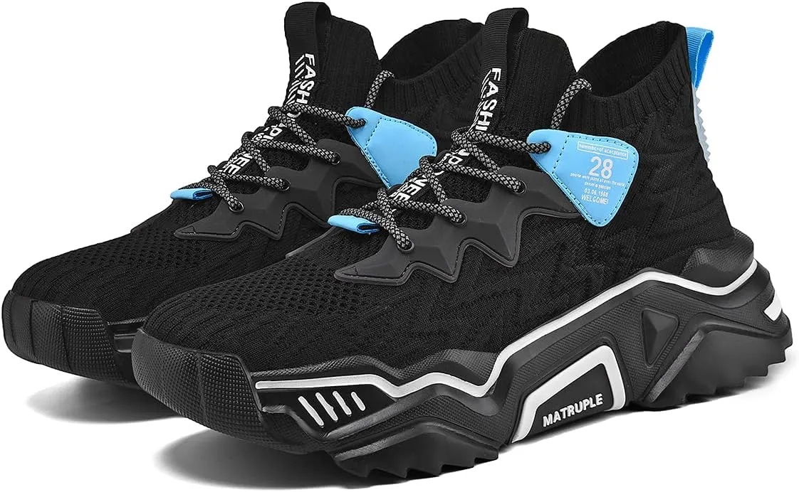 MATRUPLE Mens Fashion Sneakers High Top Casual Shoes Athletic Walking Mesh Comfortable Sports Shoe