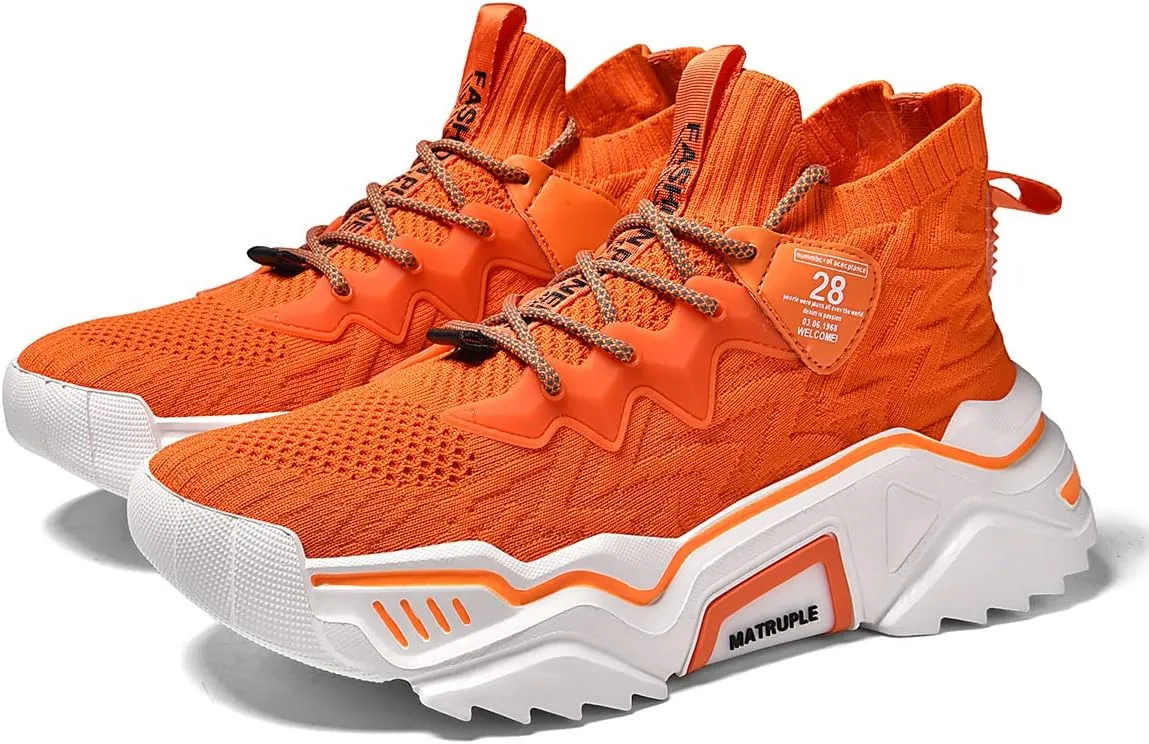 MATRUPLE Mens Fashion Sneakers High Top Casual Shoes Athletic Walking Mesh Comfortable Sports Shoe