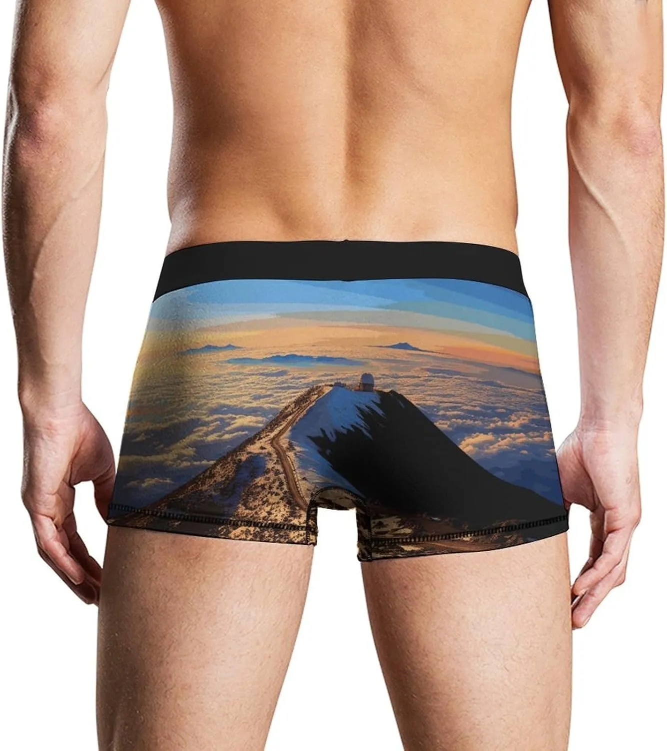 Mauna Kea Summit Sunset Boxer Briefs for Men Breathable Underwear Boxer Brief Comfort Soft Trunk Underwear for Men
