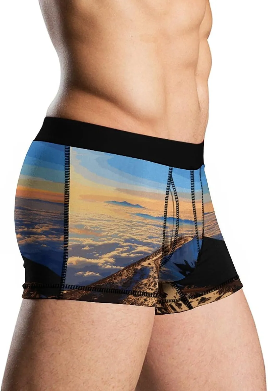 Mauna Kea Summit Sunset Boxer Briefs for Men Breathable Underwear Boxer Brief Comfort Soft Trunk Underwear for Men