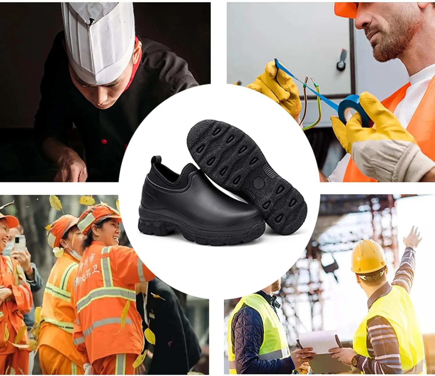 Meidiastra Mens Womens Chef Shoes Waterproof Non Slip Kitchen Work Clogs Nurse Clogs Safety Garden Shoes Work Shoes