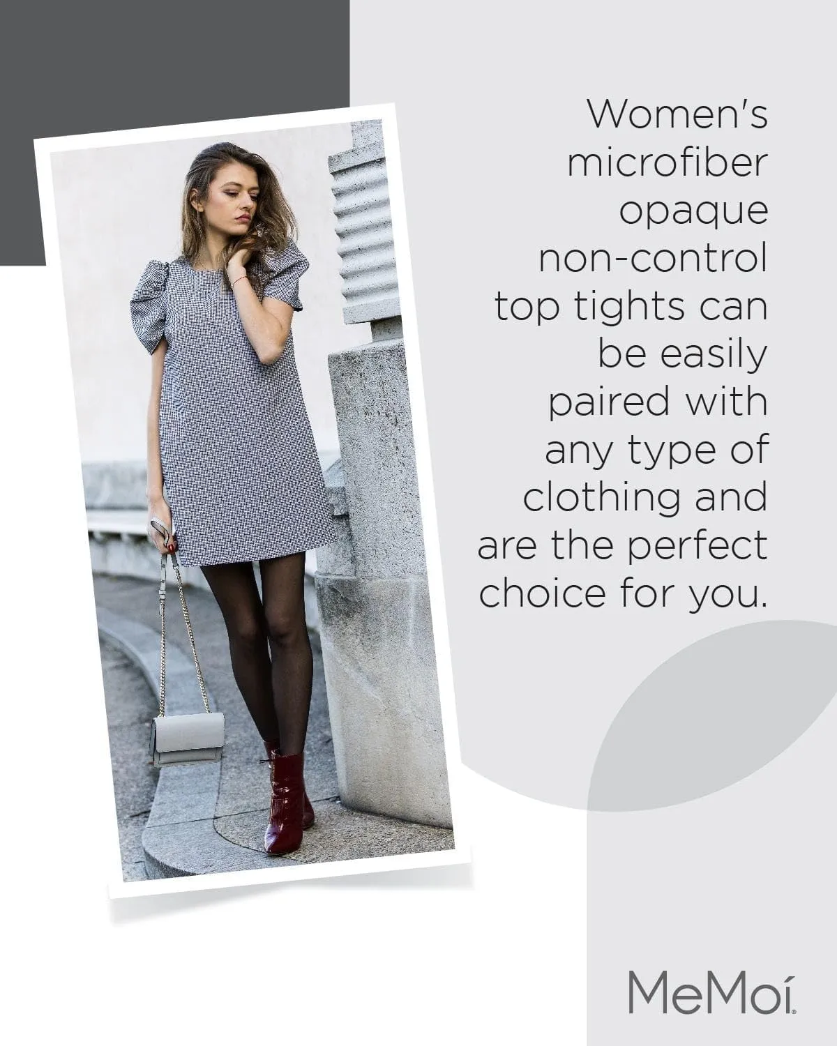 MeMoi 2 Pack Microfiber Opaque Tights, Non-Control Top Tights for Women, Breathable Nylon Blend - Sizes Small to Q2