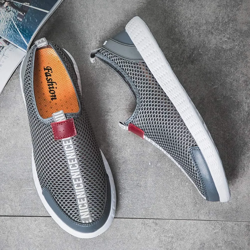 Men Summer Breathable Loafers Fashion Mesh Casual Lightweight Hollow Shoes Comfortable Outdoor Driving Flat Stylish Moccasin