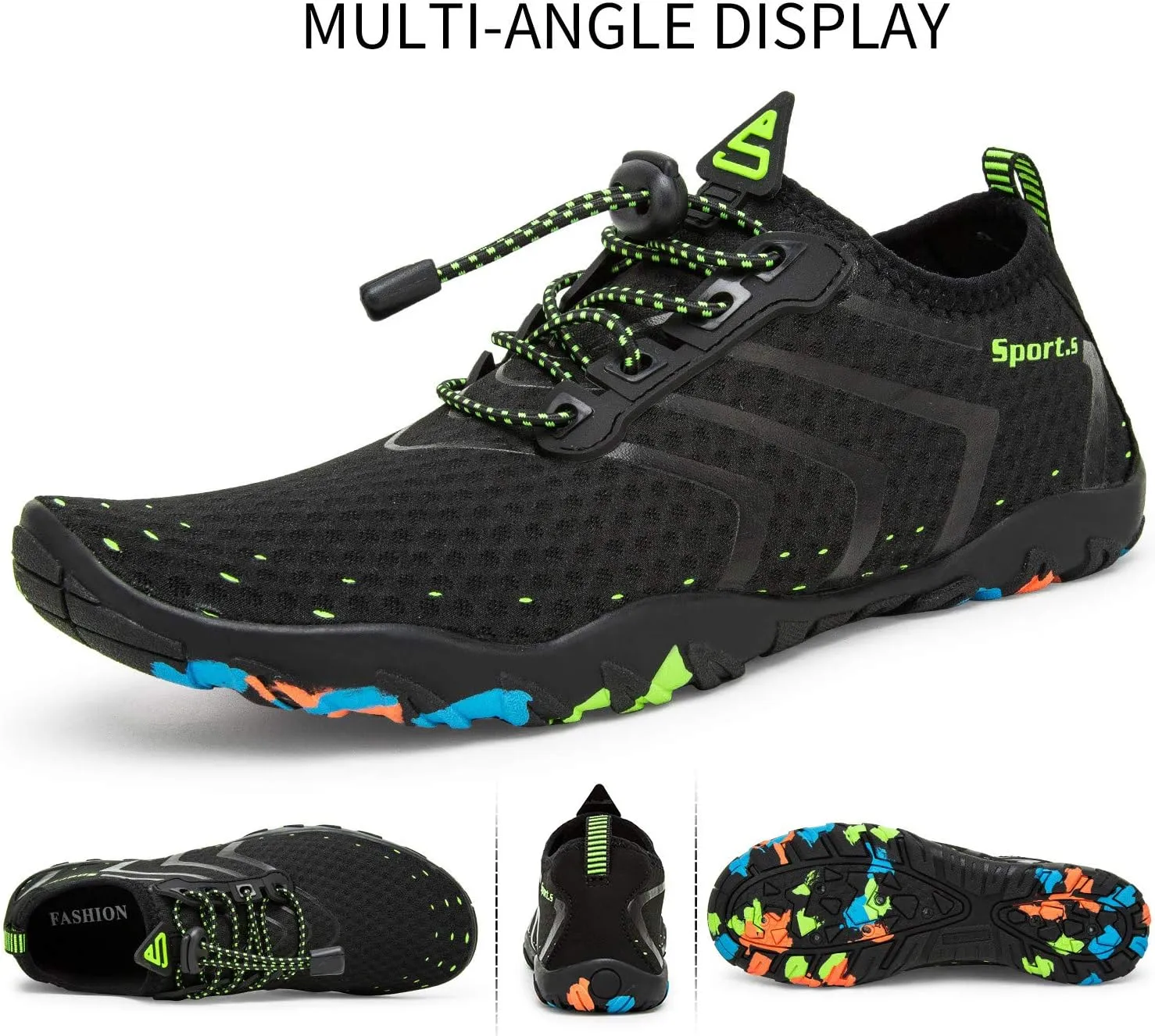 Men's Aqua Water Shoes Lightweight Quick Drying Boating Barefoot Sneakers for Beach Pool Swim