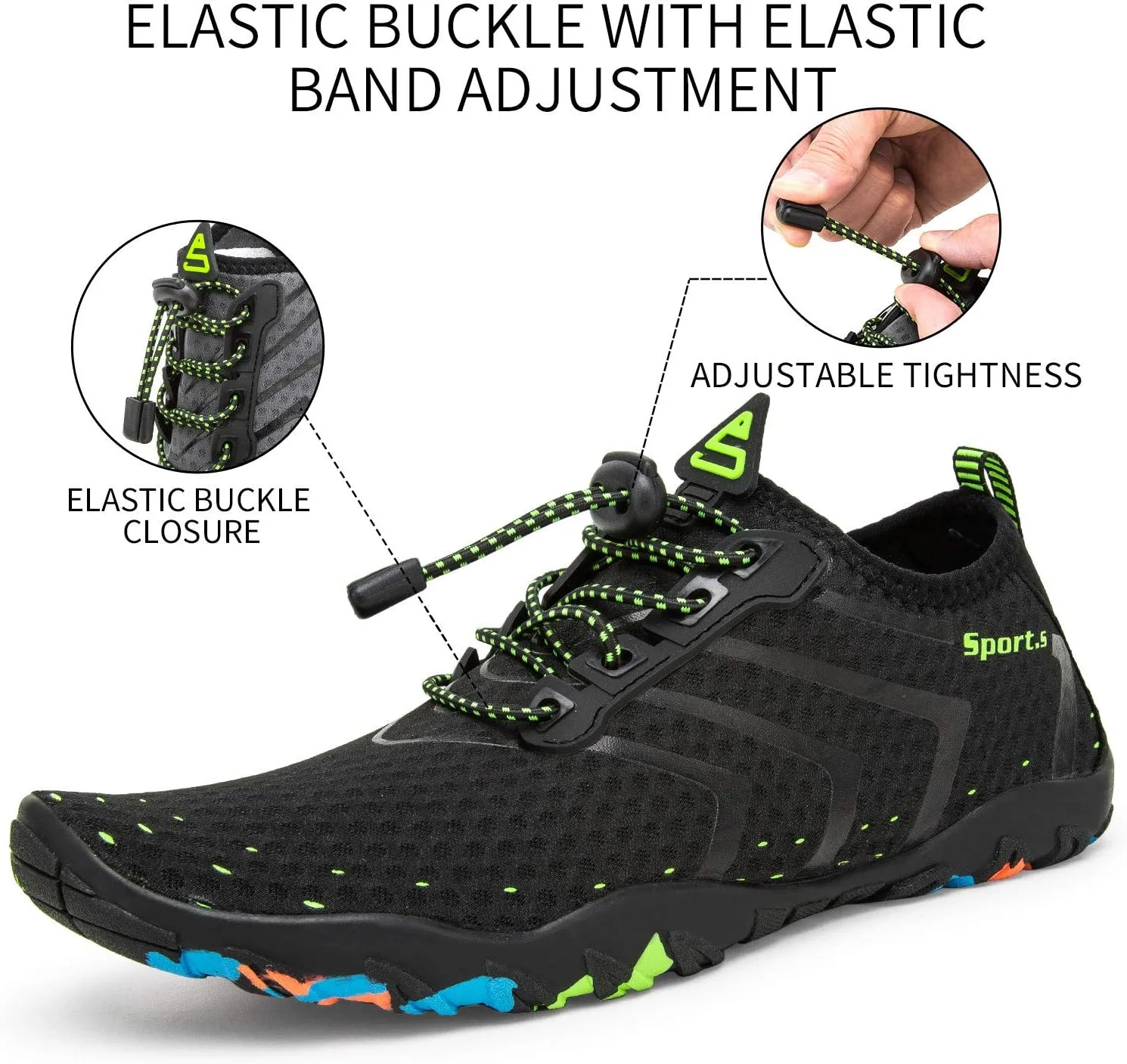 Men's Aqua Water Shoes Lightweight Quick Drying Boating Barefoot Sneakers for Beach Pool Swim