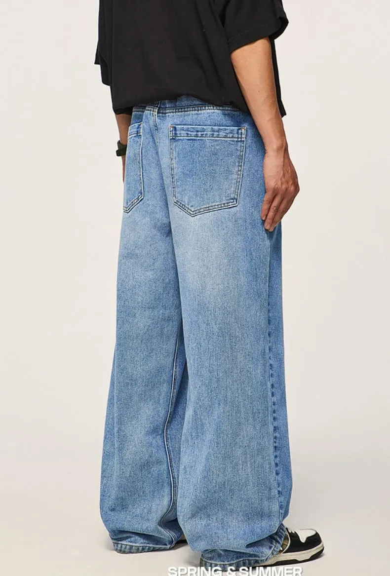 Men's Baggy Jeans Y2k Hip Hop Skater Jeans Vintage Dance Skateboard Pants Loose Fit Denim Jeans