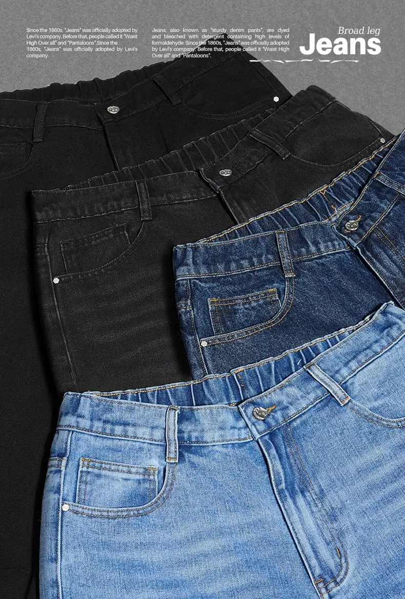Mens Baggy Jeans Y2k Skater Vintage Plain Pants Casual Wide Leg Loose Fit Denim Hip Hop Jean