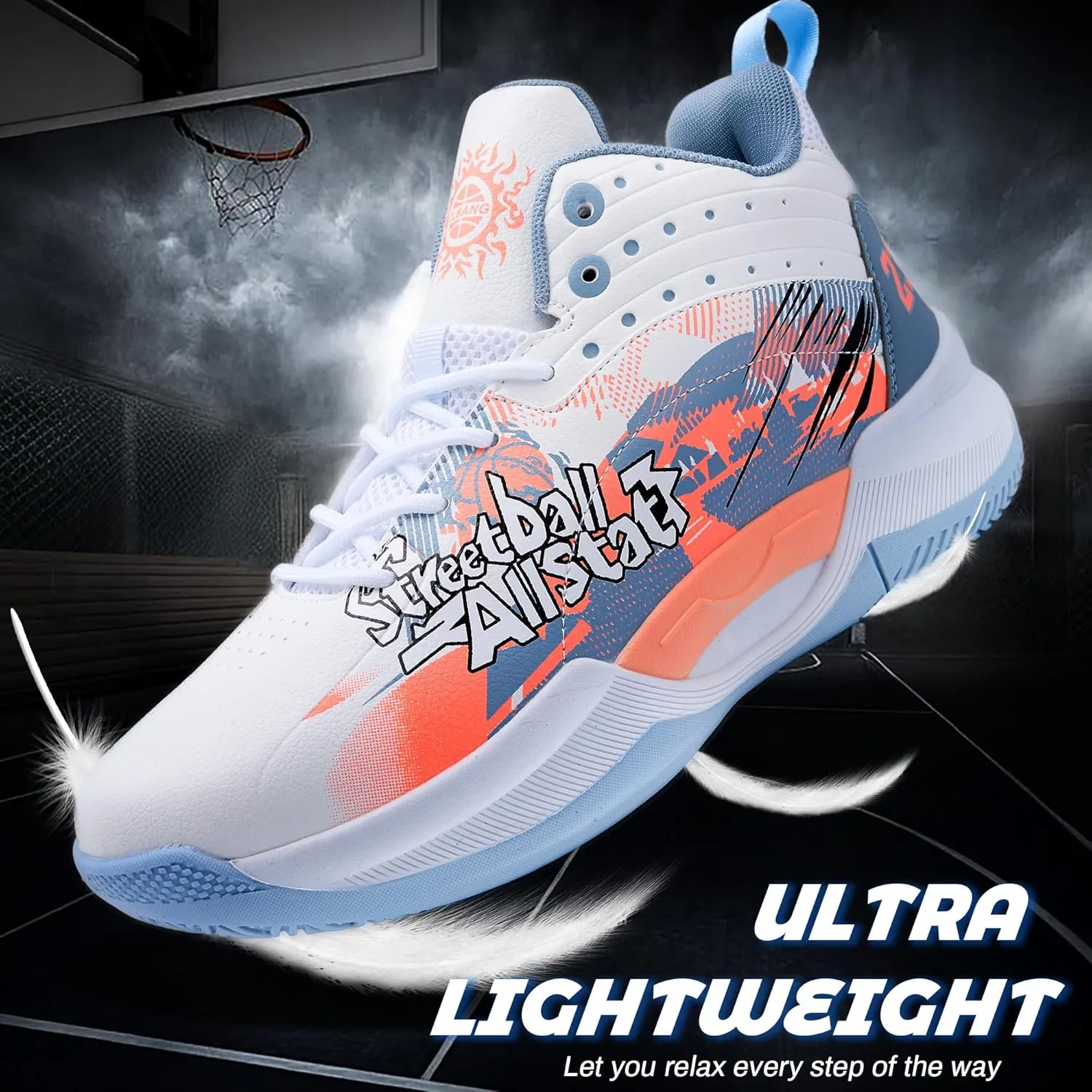 Men's Basketball Shoes Lightweight Breathable Non-Slip Outdoor Courts Training