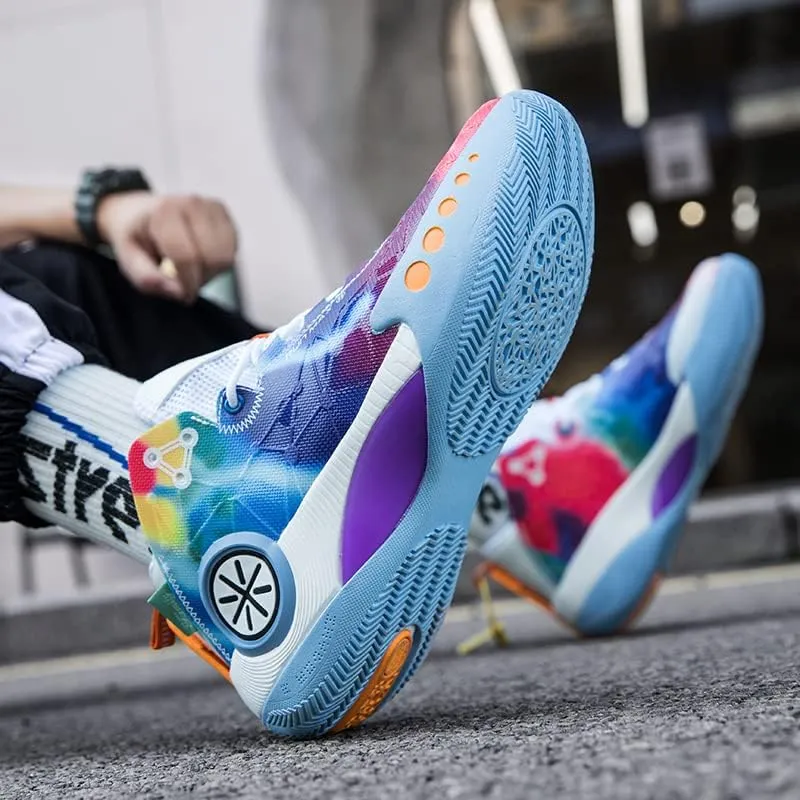 Mens Basketball Shoes Lightweight Breathable Non Slip Outdoor High Top Sneakers Cushioning Workout Boots for Fitness Streetball Shoe Sports Shoe for Running Walking