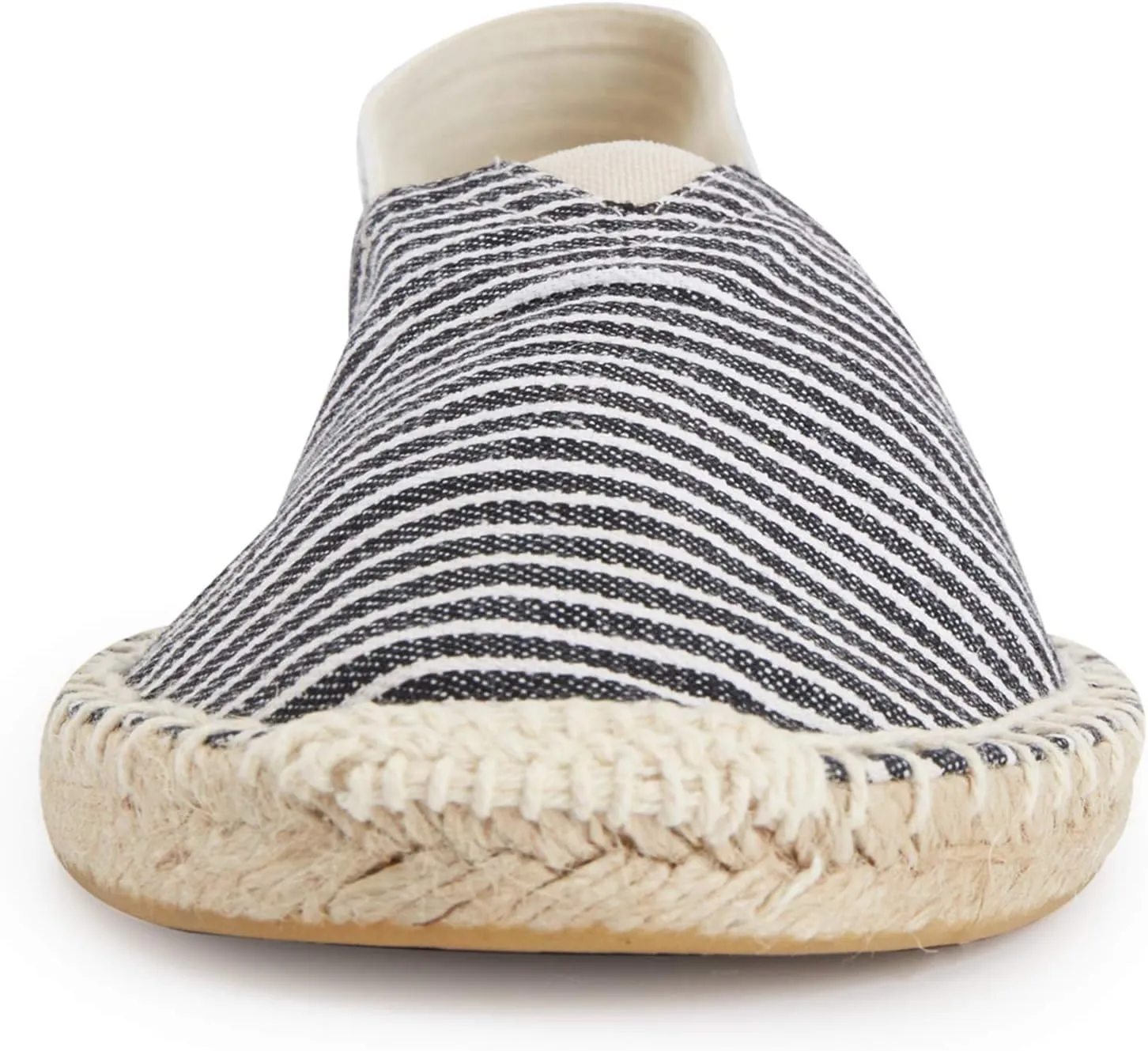 Men's Breathable Canvas Stripe Slip on Flat Espadrilles