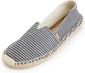 Men's Breathable Canvas Stripe Slip on Flat Espadrilles