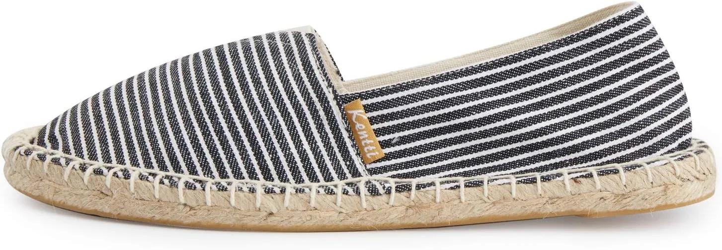 Men's Breathable Canvas Stripe Slip on Flat Espadrilles