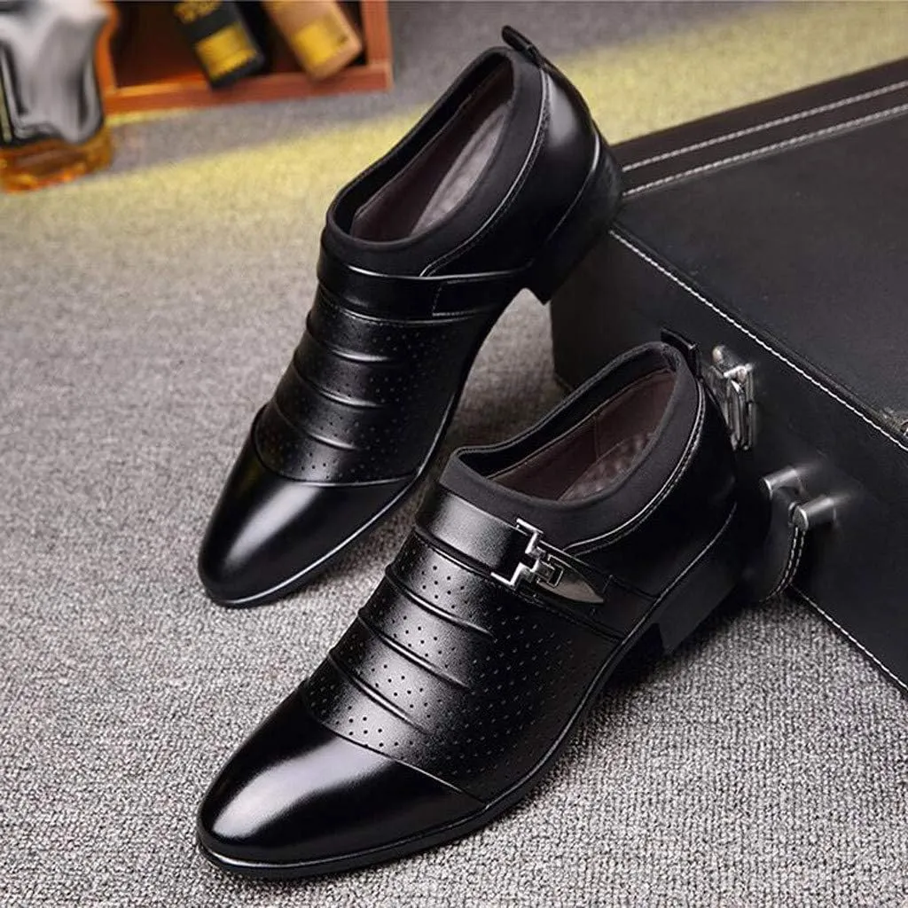 Men's Business Dress Pointed Leather Shoes Casual Breathable Sandals Lazy Shoes Leathers Shoes for Men