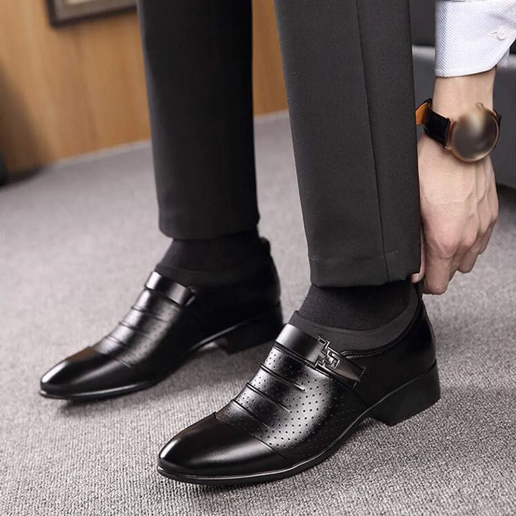 Men's Business Dress Pointed Leather Shoes Casual Breathable Sandals Lazy Shoes Leathers Shoes for Men