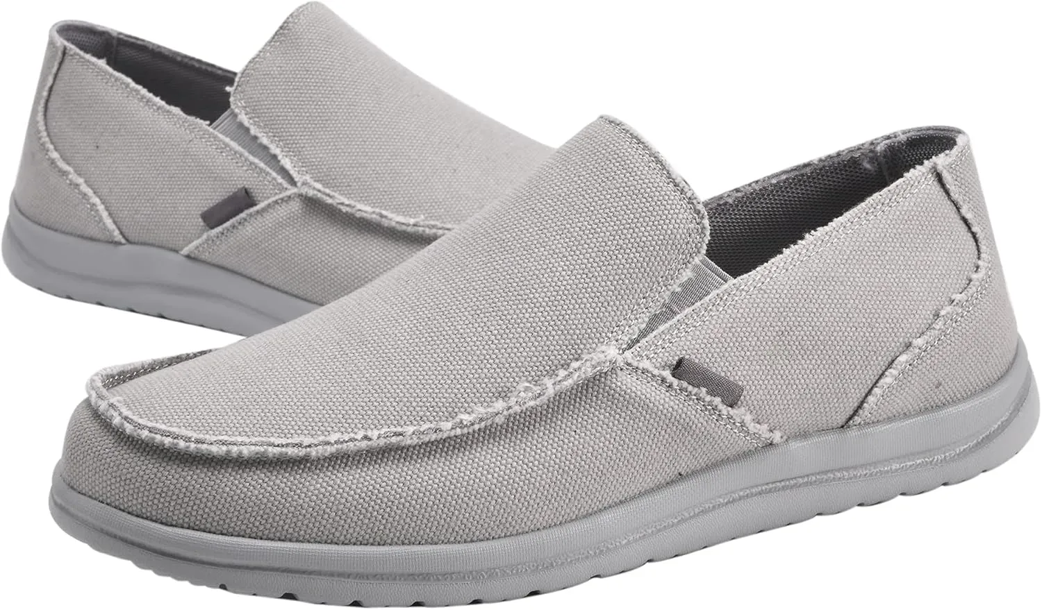 Mens Canvas Shoes Slip On Loafers Deck Shoes Walking Lightweight Causal Slip-ons