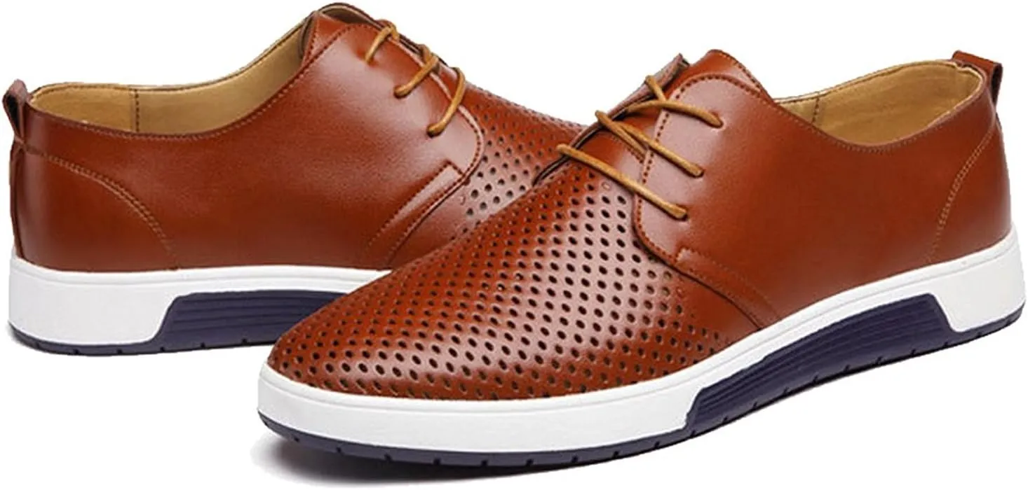 Men's Casual Oxford Shoes Breathable Flat Fashion Sneakers