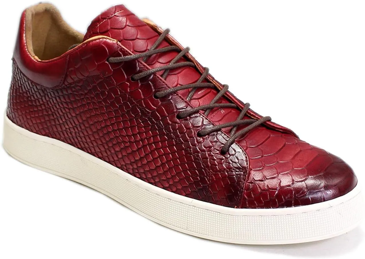 Mens Casual Shoes Genunie Leather Sneakers Comfort Walking Shoes Fashion Modern Breathable Crocodile Embossing Anti-Slip Soles Flat Derby for Men