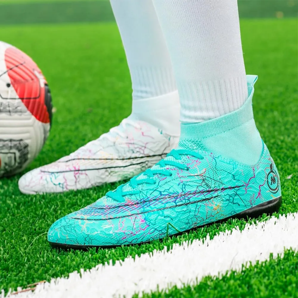 Men's Cleats Firm Ground Soccer Shoes Athletic Lightweight Running Outdoor Turf Comfortable Training Football Shoes