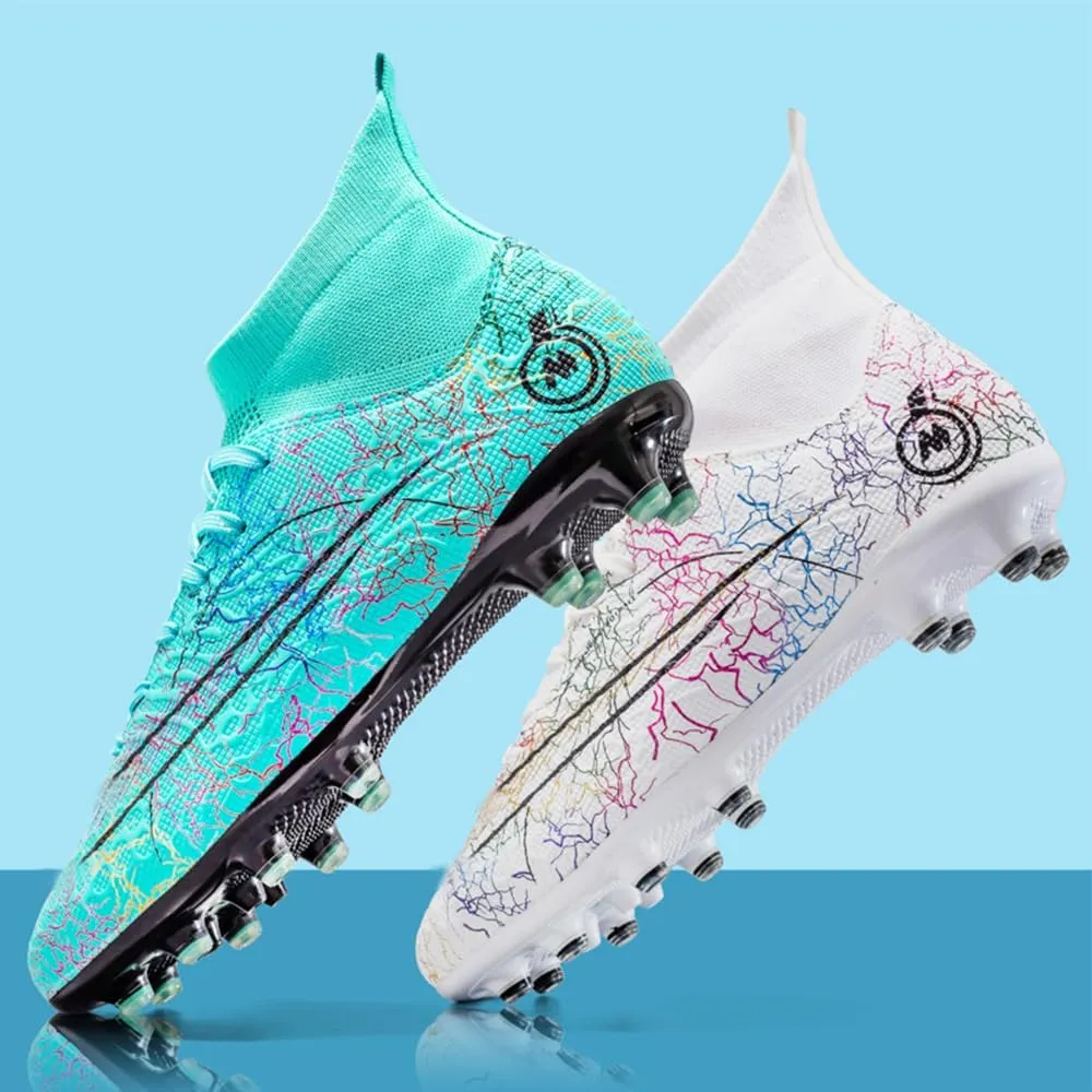 Men's Cleats Firm Ground Soccer Shoes Athletic Lightweight Running Outdoor Turf Comfortable Training Football Shoes