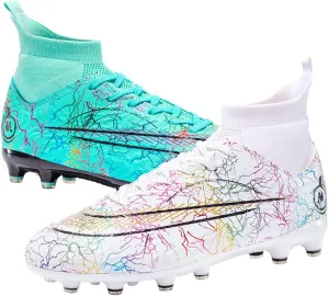 Men's Cleats Firm Ground Soccer Shoes Athletic Lightweight Running Outdoor Turf Comfortable Training Football Shoes