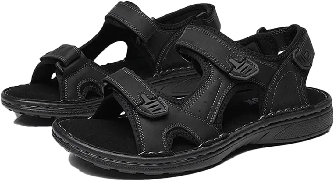 Men's Cowhide Sandals - Anti-Slip Outdoor Shoes for Beach and Casual