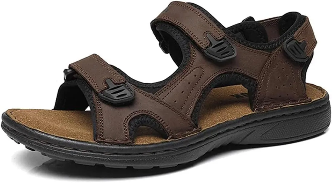 Men's Cowhide Sandals - Anti-Slip Outdoor Shoes for Beach and Casual