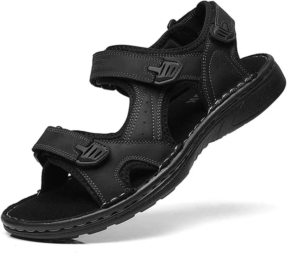 Men's Cowhide Sandals - Anti-Slip Outdoor Shoes for Beach and Casual