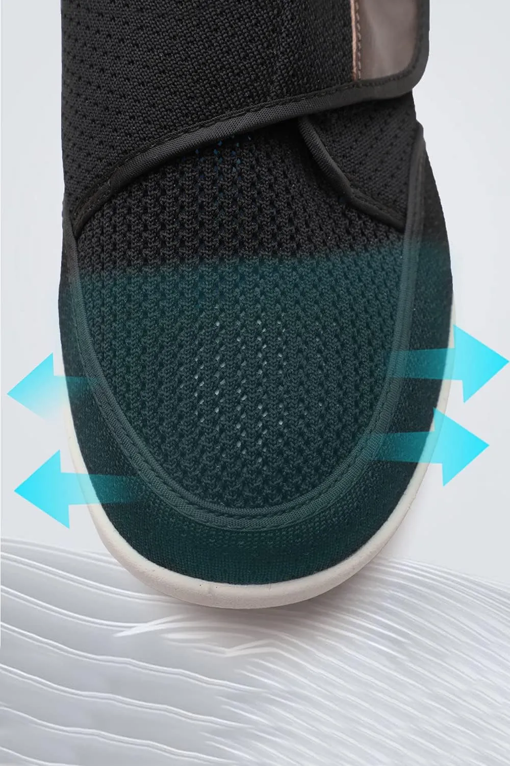 Men's Diabetes Adjustable Sports Shoes with Anti-Slip Soles and Air Cushion Design