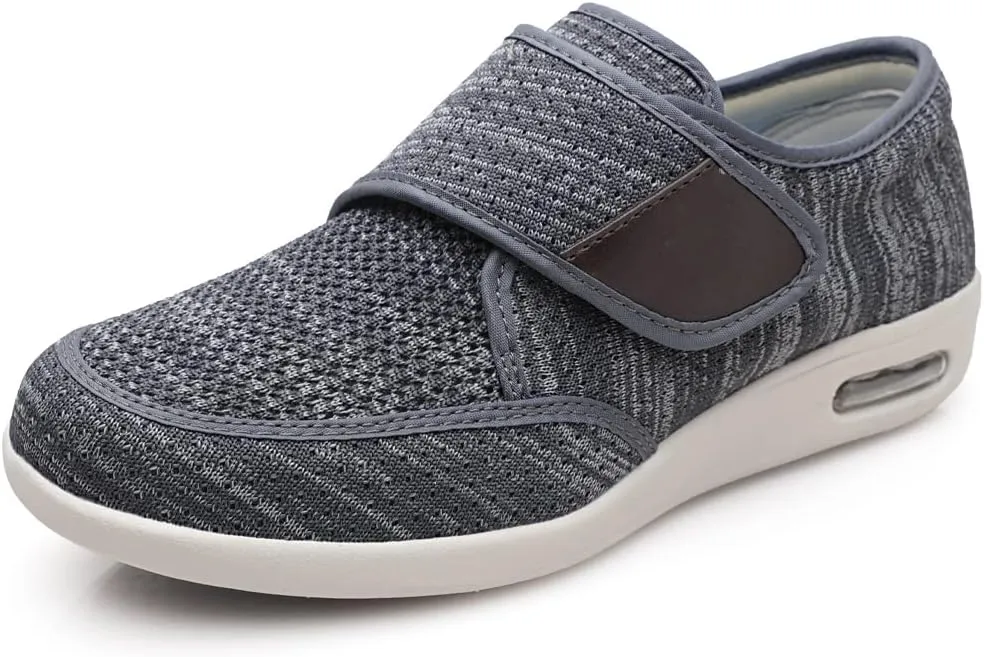 Men's Diabetes Adjustable Sports Shoes with Anti-Slip Soles and Air Cushion Design