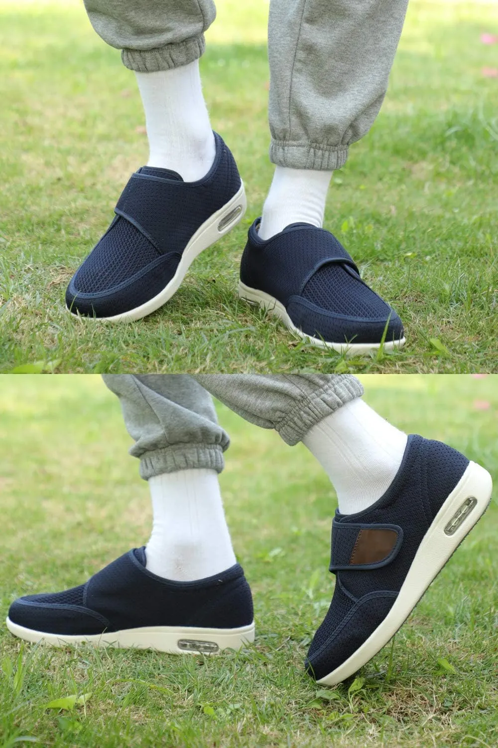Men's Diabetes Adjustable Sports Shoes with Anti-Slip Soles and Air Cushion Design