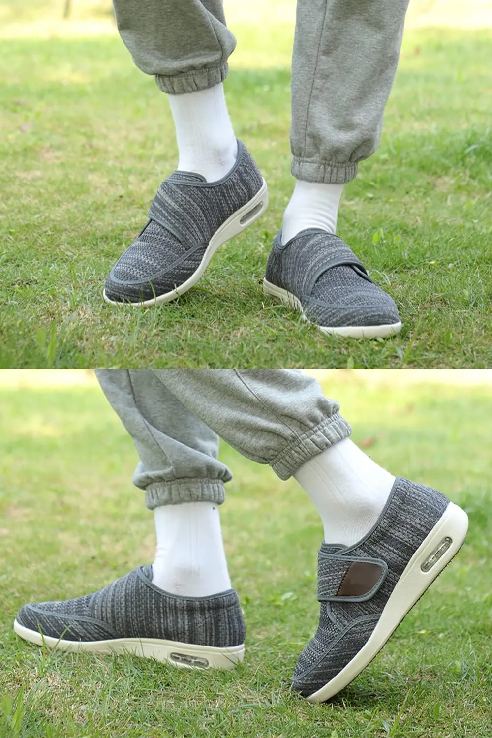 Men's Diabetes Adjustable Sports Shoes with Anti-Slip Soles and Air Cushion Design